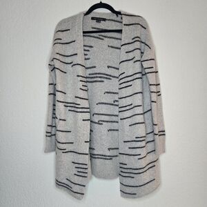 Zen‎ Cashmere M Gray Duster Cardigan Sweater with Pockets Wool Blend